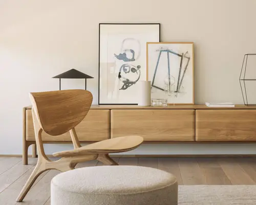 Ethnicraft PI tv-taso ja Eye Loungetuoli