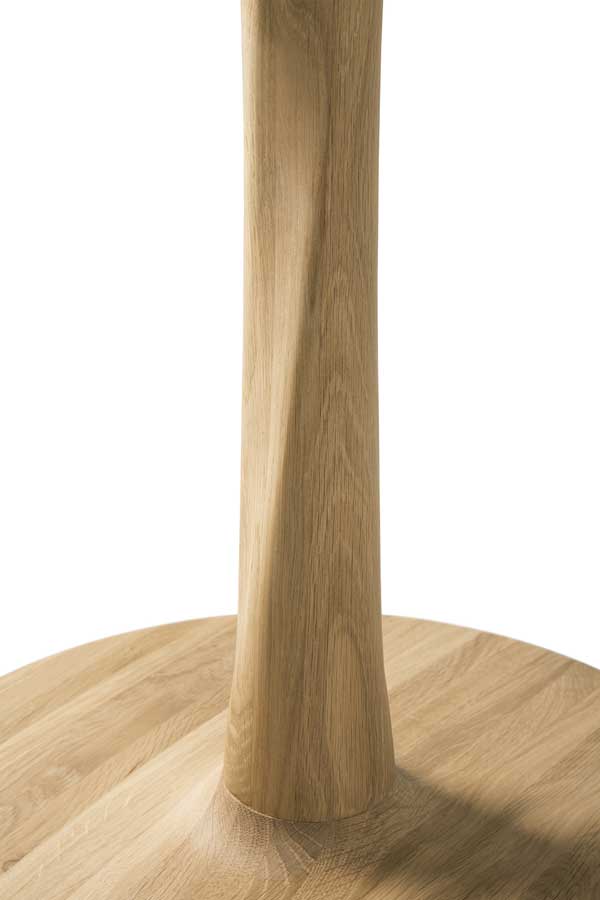 Pyöreä ruokapöytä Torsion 90 cm, tammi, matala 69 cm