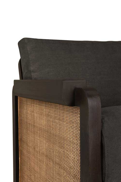 Nojatuoli Panel, tiikki, rottinki