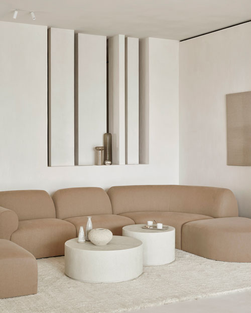 Moduulisohva Bulky, käsinoja vasemmalla, Light Sepia