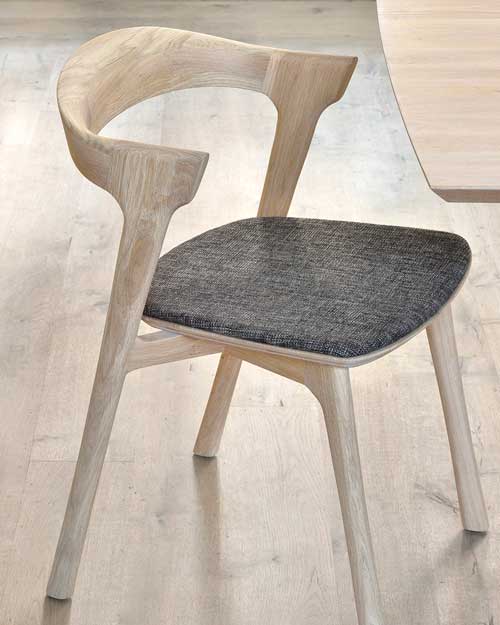 Ruokapöydän tuoli Bok, tammi, ruskea kangas