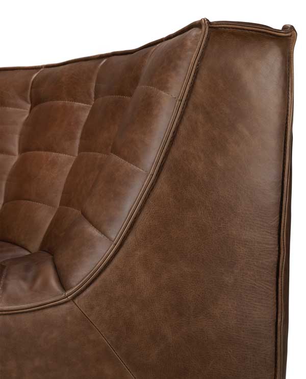 Pyöreä kulmaosa N701, nahka Chestnut