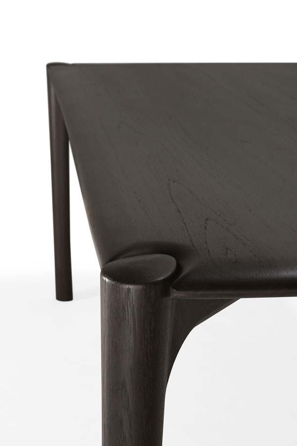 Ruokapöytä PI, tiikki, tummanruskea