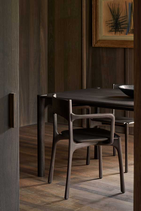 Ruokapöytä PI, tiikki, tummanruskea