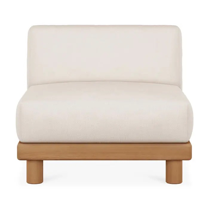 10411_Monocle_outdoor_modular_sofa_1_seater_teak_White_fabric_front_cut_web.webp