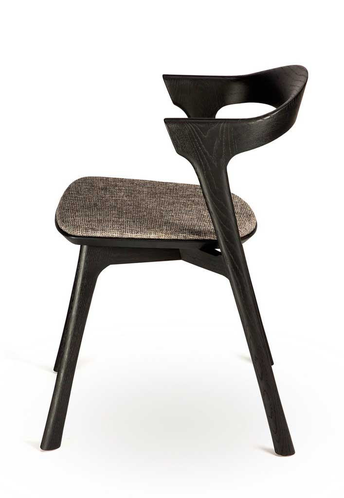 Bok -tuoli, musta tammi, istuin harmaa kangas