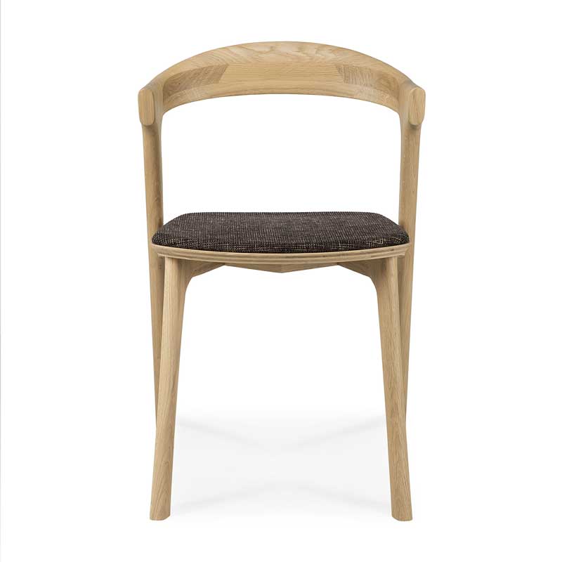 Bok -tuoli, tammi, istuin ruskeaa kangasta