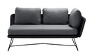 Sohvamoduuli Horizon 2:n istuttava vasen, musta-harmaa