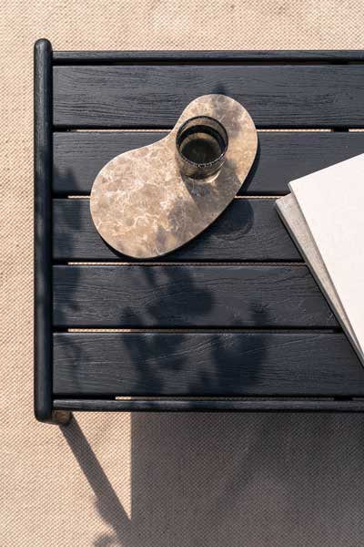 Sivupöytä Jack Outdoor 54 x 54 cm, tiikki, musta