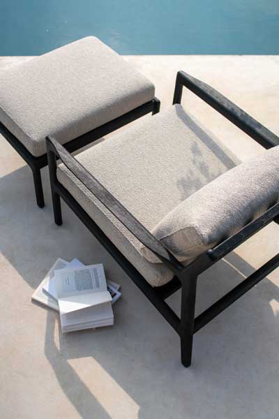 Nojatuoli Jack Outdoor, tiikki, musta, Mocha