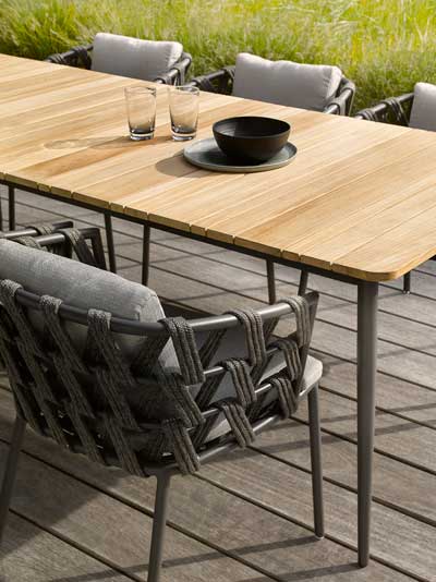 Ruokapöytä Leo 90 x 90 cm, tiikkikansi