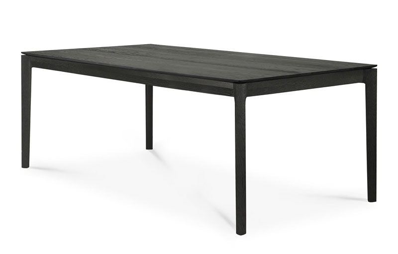 Jatkettava ruokapöytä Bok, tammi, musta, useita kokoja