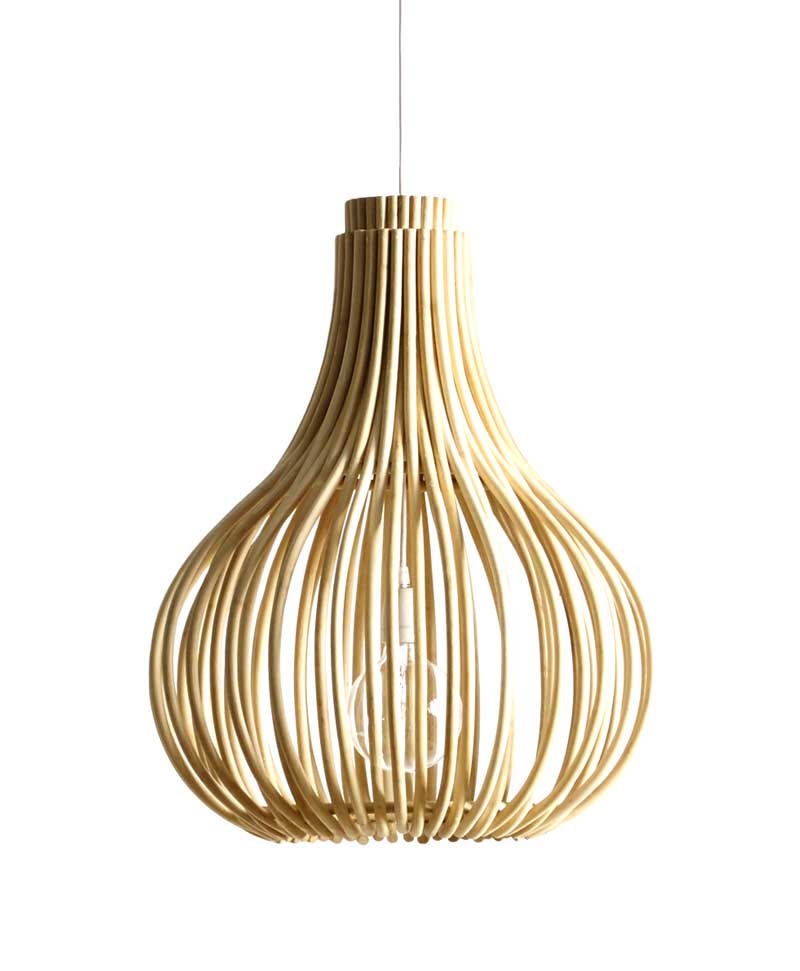 Kattovalaisin Bulb Small, rottinki, Pure Natural