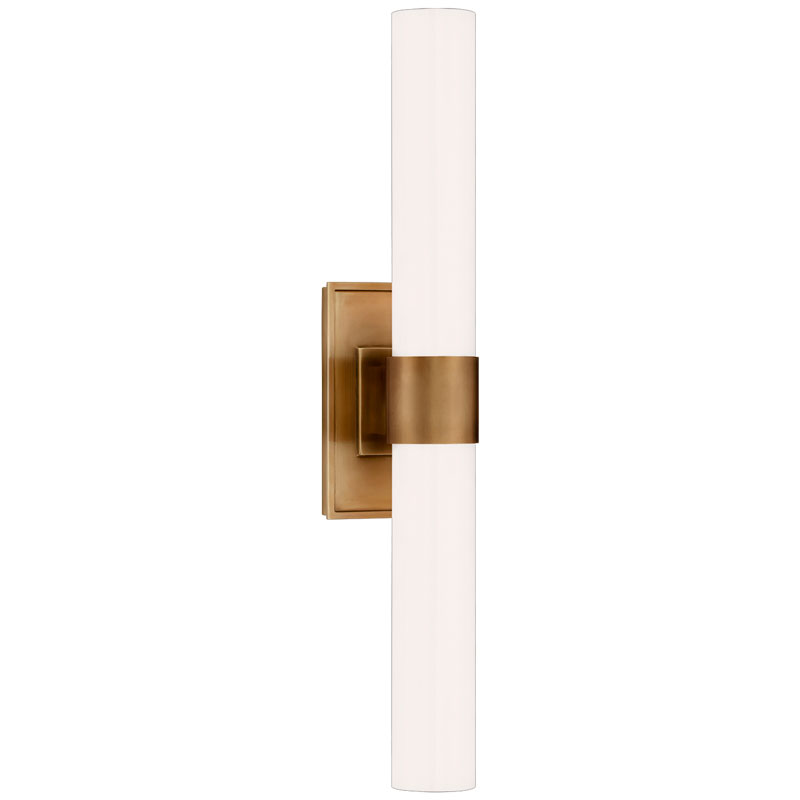 Seinävalaisin Presidio Petite Double Sconce, Brass