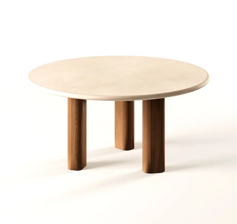 Pyöreä ruokapöytä Pillar 140 cm, Smoked Walnut, Mortex Salt