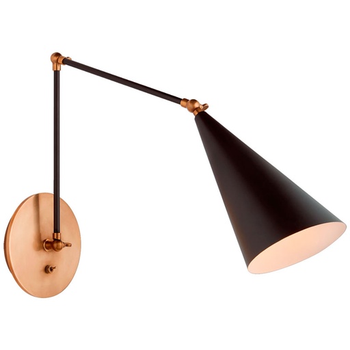 [VCC-ARN 2912BLK-EU] Seinävalaisin Clemente Double Arm Library Sconce, Black