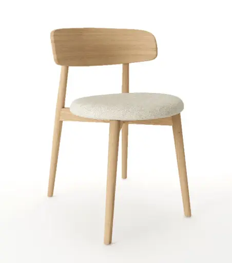 Ruokapöydän tuoli Cover Wood, tammi, kangasverhoilu